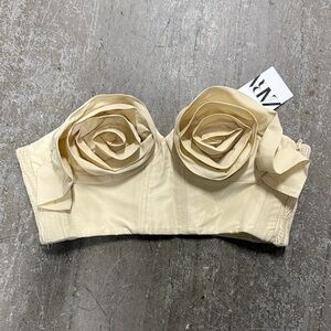 Zara Rosette Beige Bustier